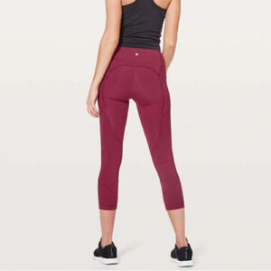 Lululemon All The Right Places Crop II *23" ruby wine 27241